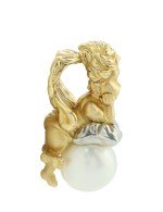 Подвеска из лимонного золота c жемчугом