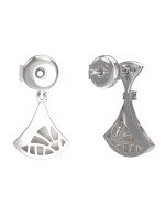 Серьги из белого золота c бриллиантами и перламутром