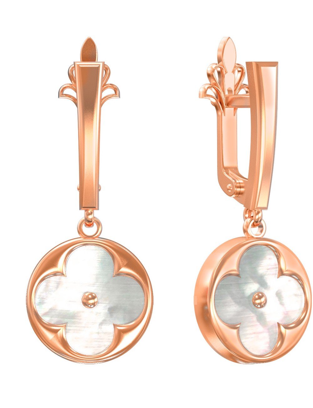 Серьги из золота c перламутром