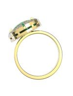 Кольцо из лимонного золота c бриллиантами, рубином и малахитом