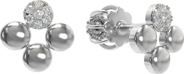 Серьги из белого золота 585 пробы c бриллиантами