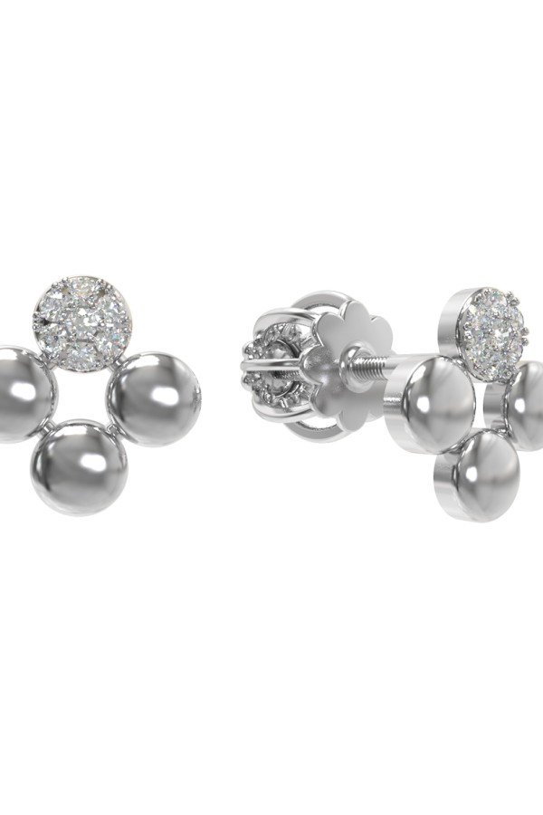 Серьги из белого золота c бриллиантами