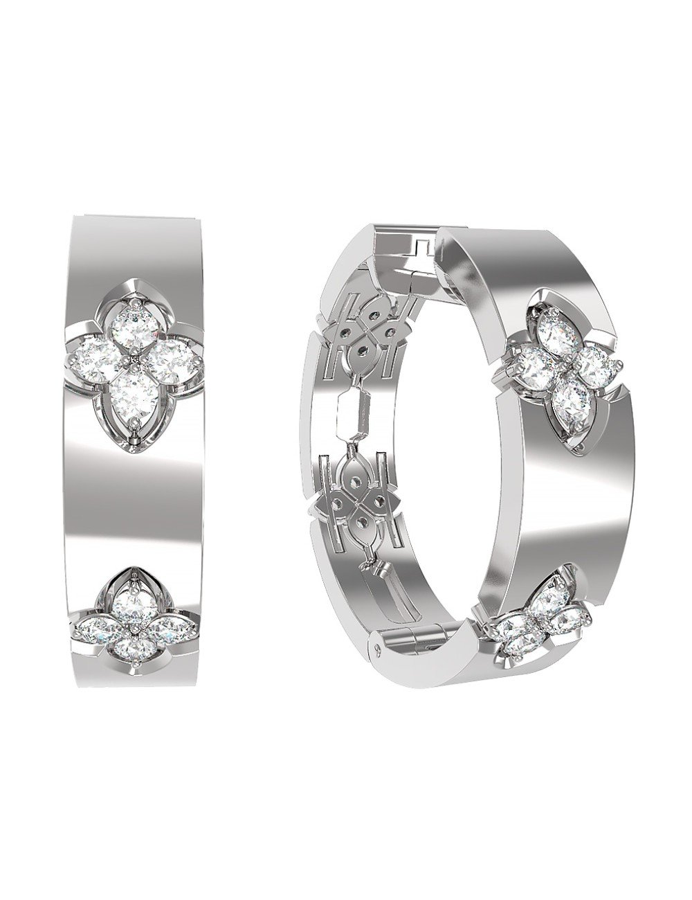 Серьги из белого золота c бриллиантами