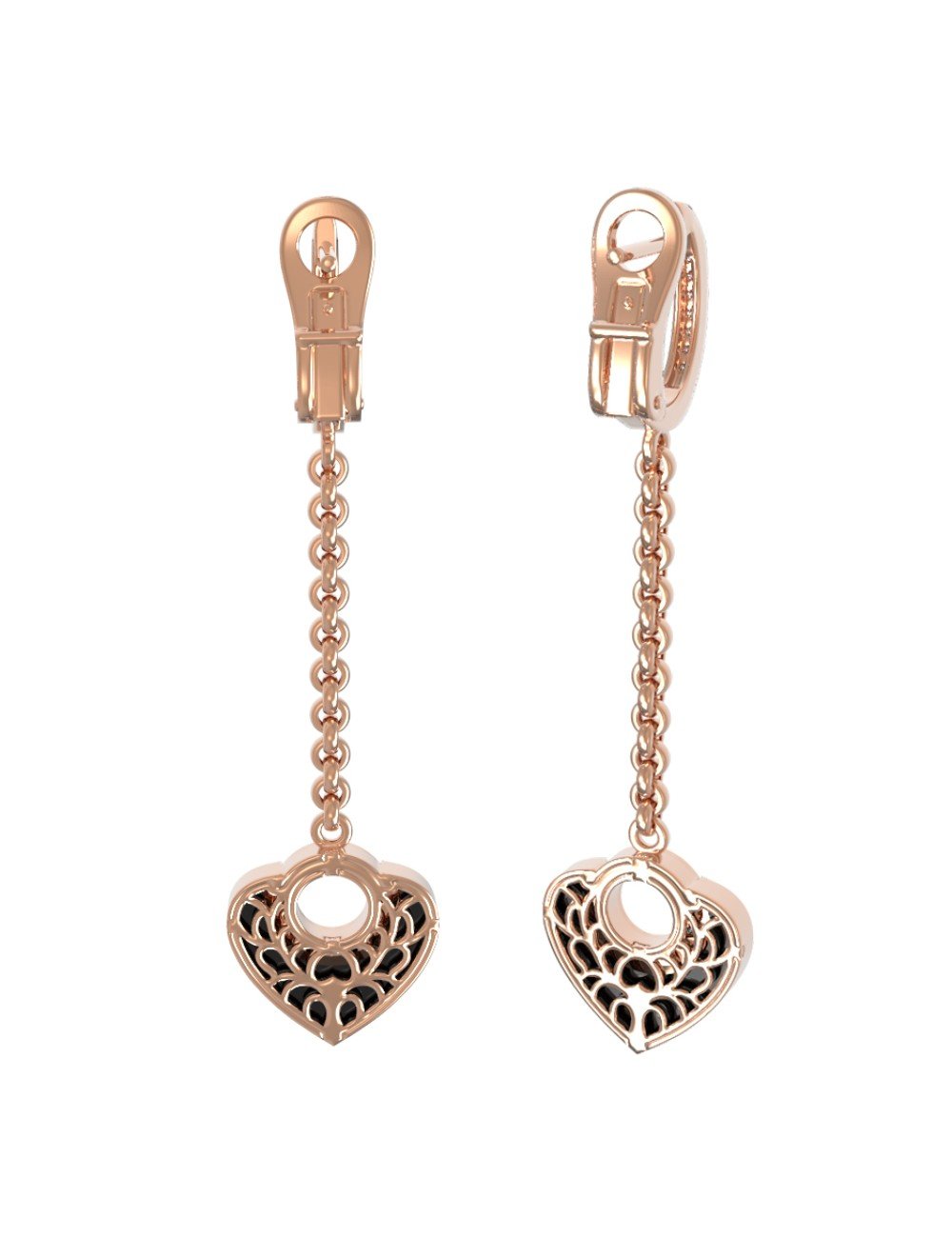 Серьги из золота c бриллиантами и ониксом