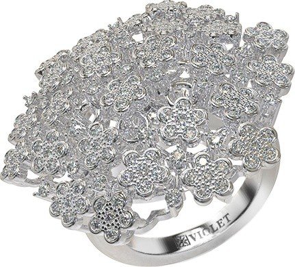 Кольцо из белого золота c бриллиантами