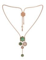 Колье из золота c малахитом и перламутром