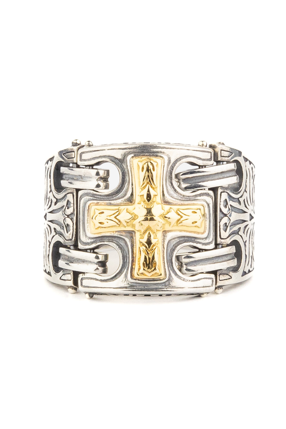 Кольцо из серебра 925 пробы и золота 750 пробы c рубином