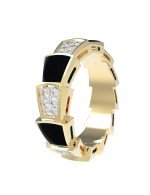 Кольцо из лимонного золота c бриллиантами и ониксом