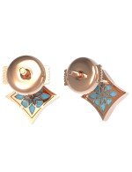 Серьги из золота c бриллиантами и бирюзой