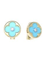 Серьги из лимонного золота c бриллиантами и бирюзой