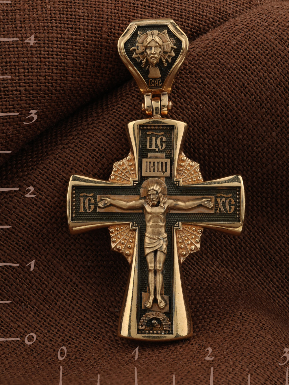 Крест из красного золота 585 пробы