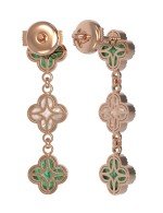 Серьги из золота c бриллиантами, малахитом и перламутром