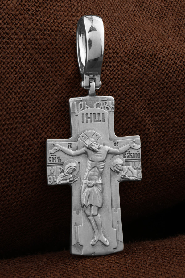 Крест из белого золота 585 пробы