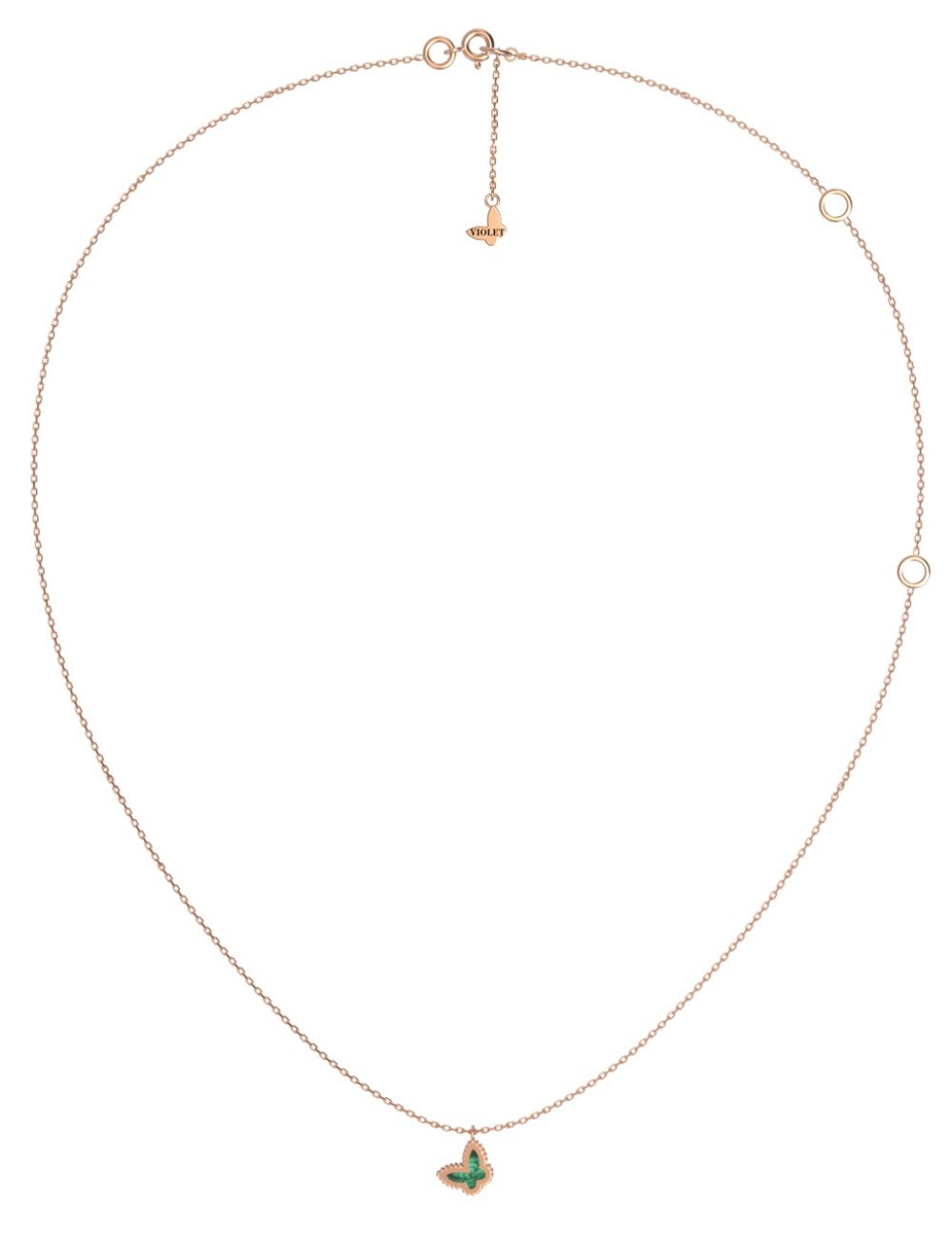 Колье из золота c малахитом