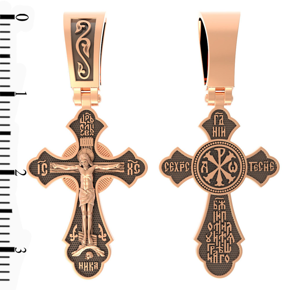 Крест из красного золота 585 пробы