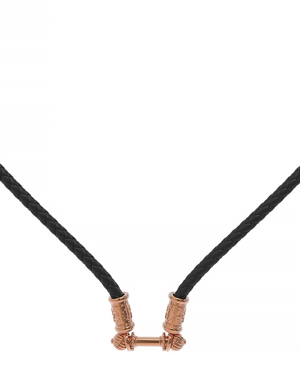 Гайтан из золота c кожаным шнурком