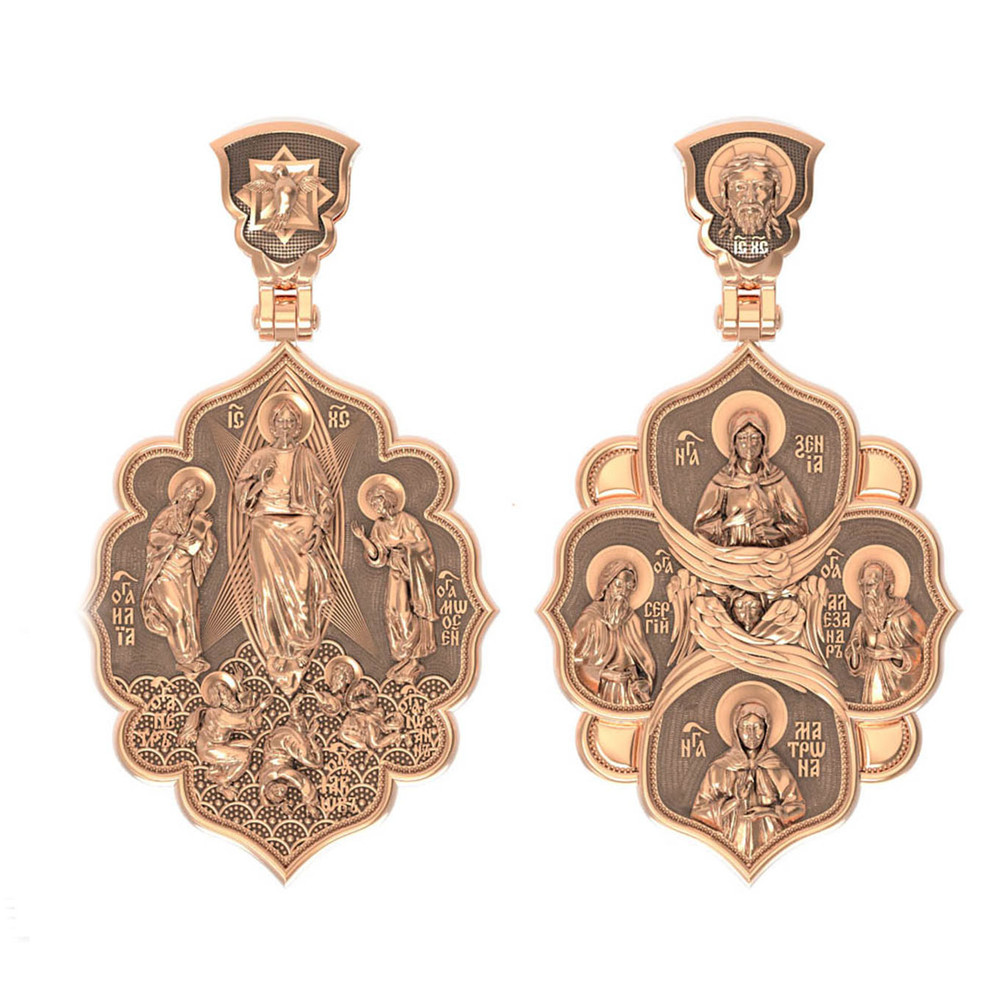 Нательная икона из красного золота 585 пробы