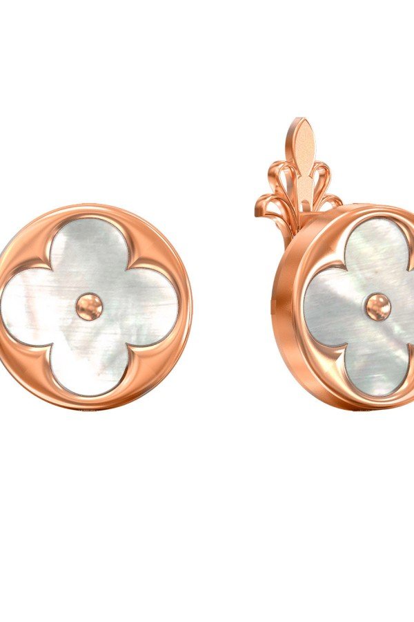 Серьги из золота c перламутром