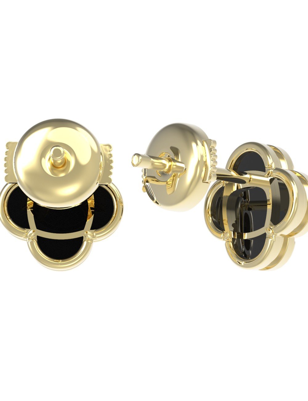 Серьги из лимонного золота c ониксом