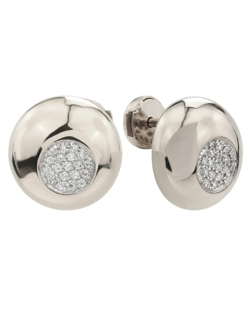 Серьги из белого золота 585 пробы c бриллиантами