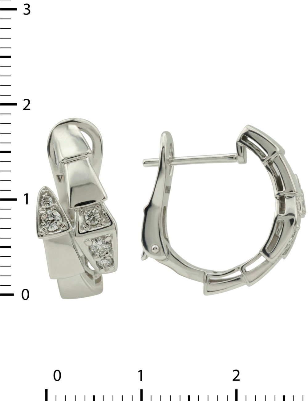 Серьги из белого золота c бриллиантами