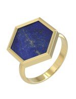 Кольцо из лимонного золота c лазуритом