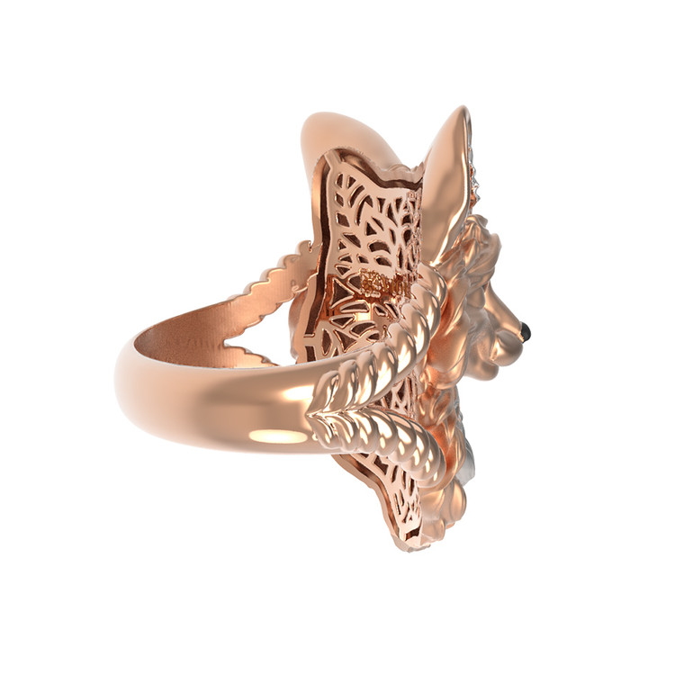 Кольцо из красного золота 585 пробы c эмалью