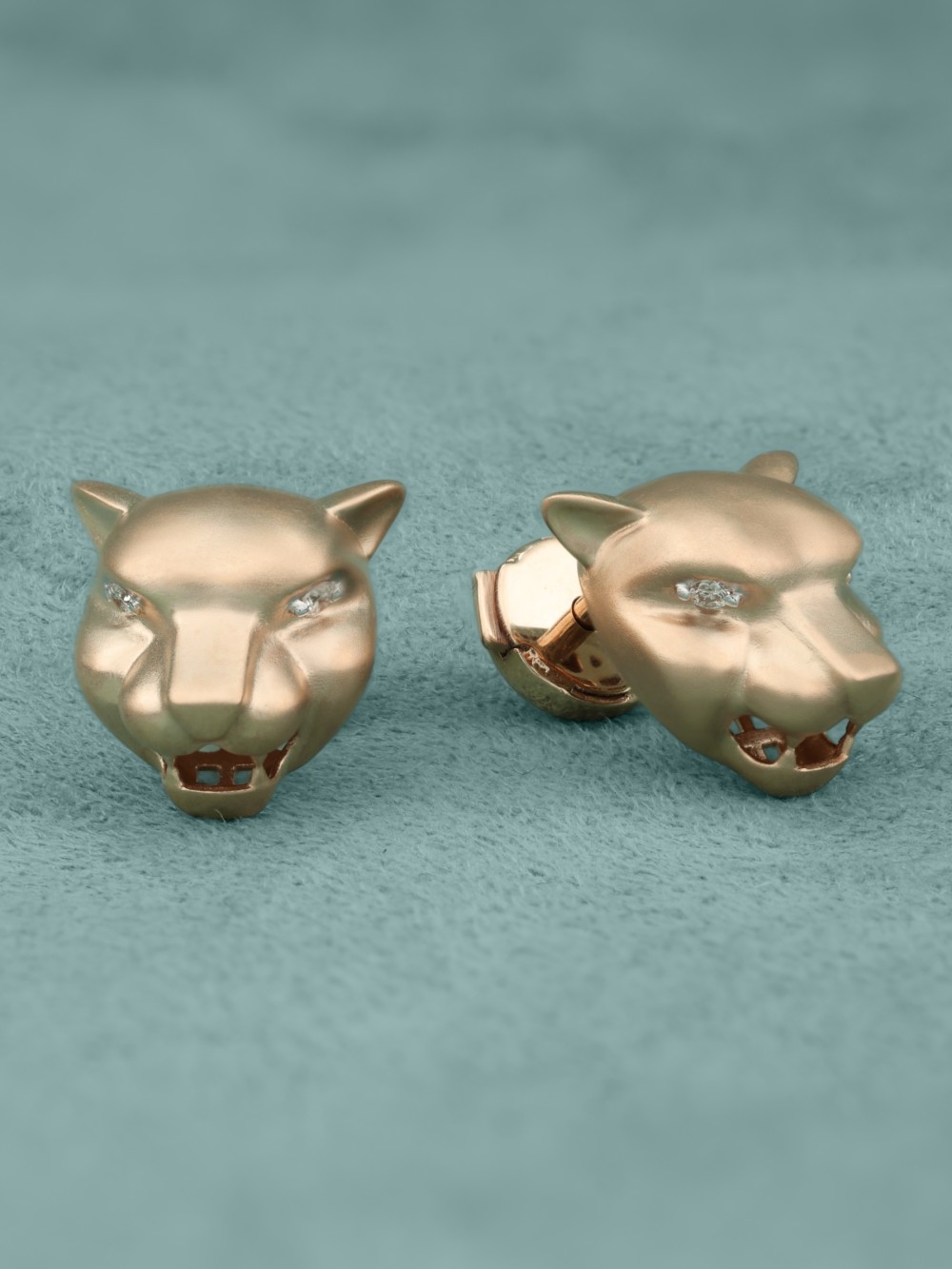 Серьги из красного золота 585 пробы c бриллиантами