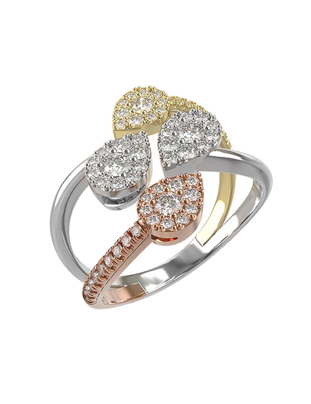 Кольцо из белого золота c бриллиантами