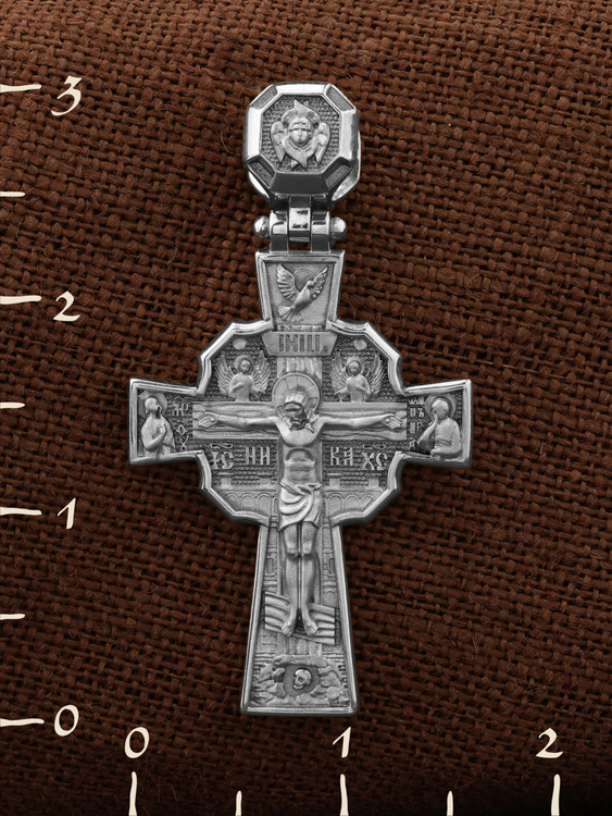 Крест из белого золота 585 пробы