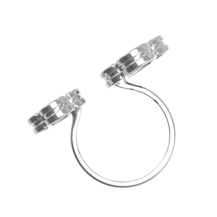 Кольцо из белого золота 585 пробы c лазуритом и перламутром