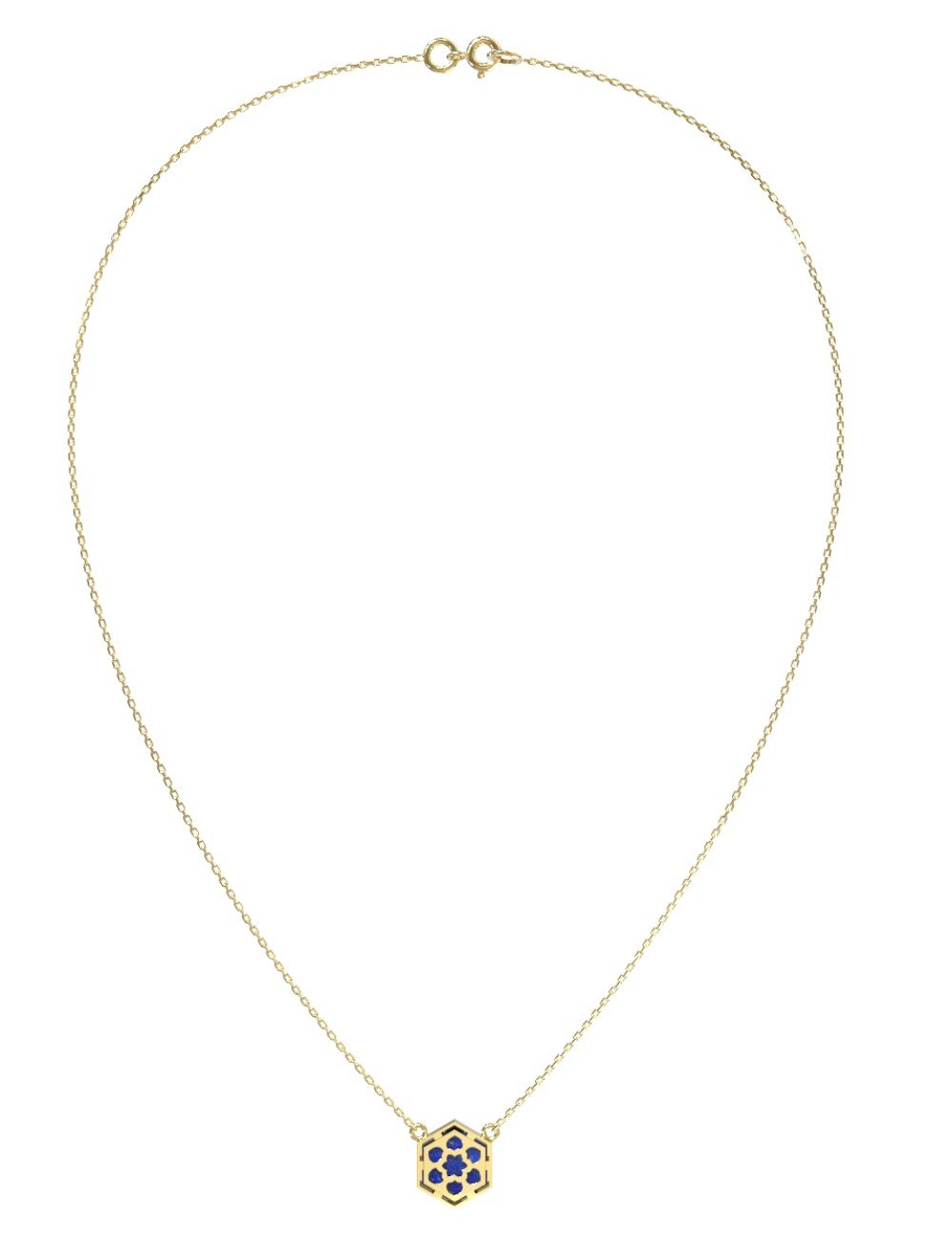 Колье из лимонного золота c лазуритом