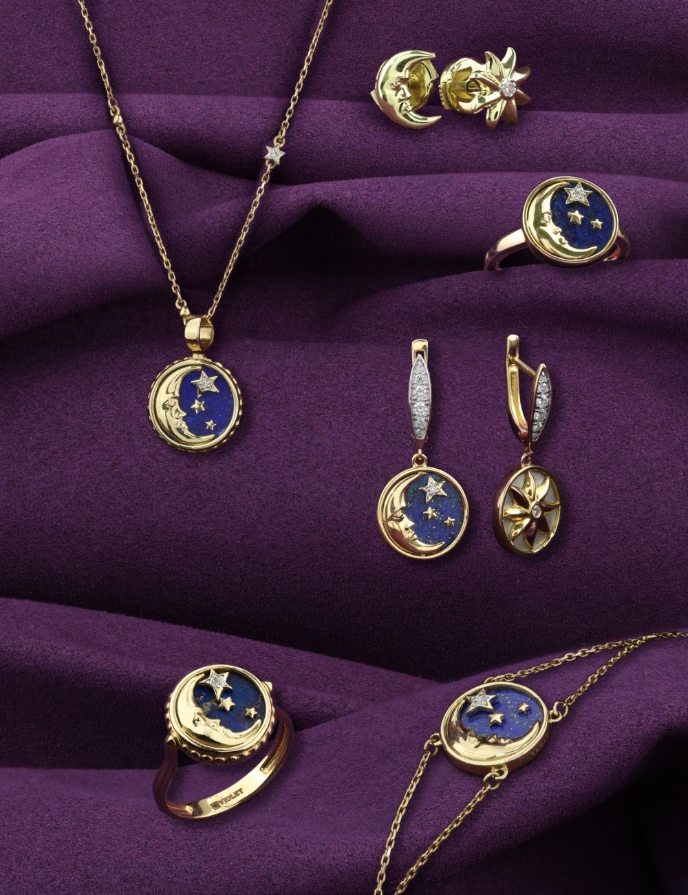 Серьги из лимонного золота c бриллиантами