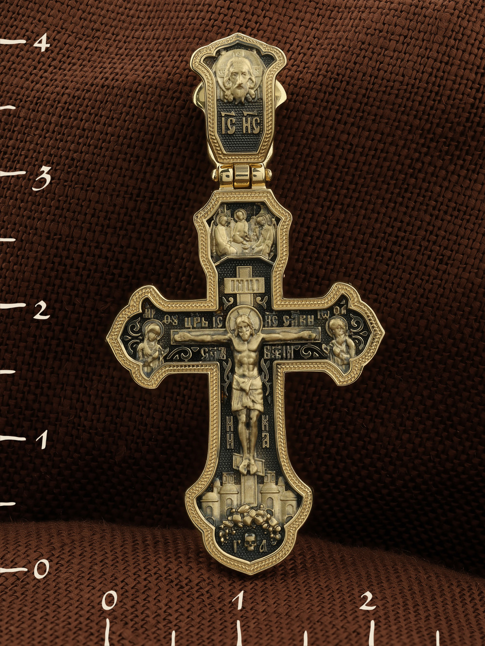 Крест из лимонного золота 585 пробы