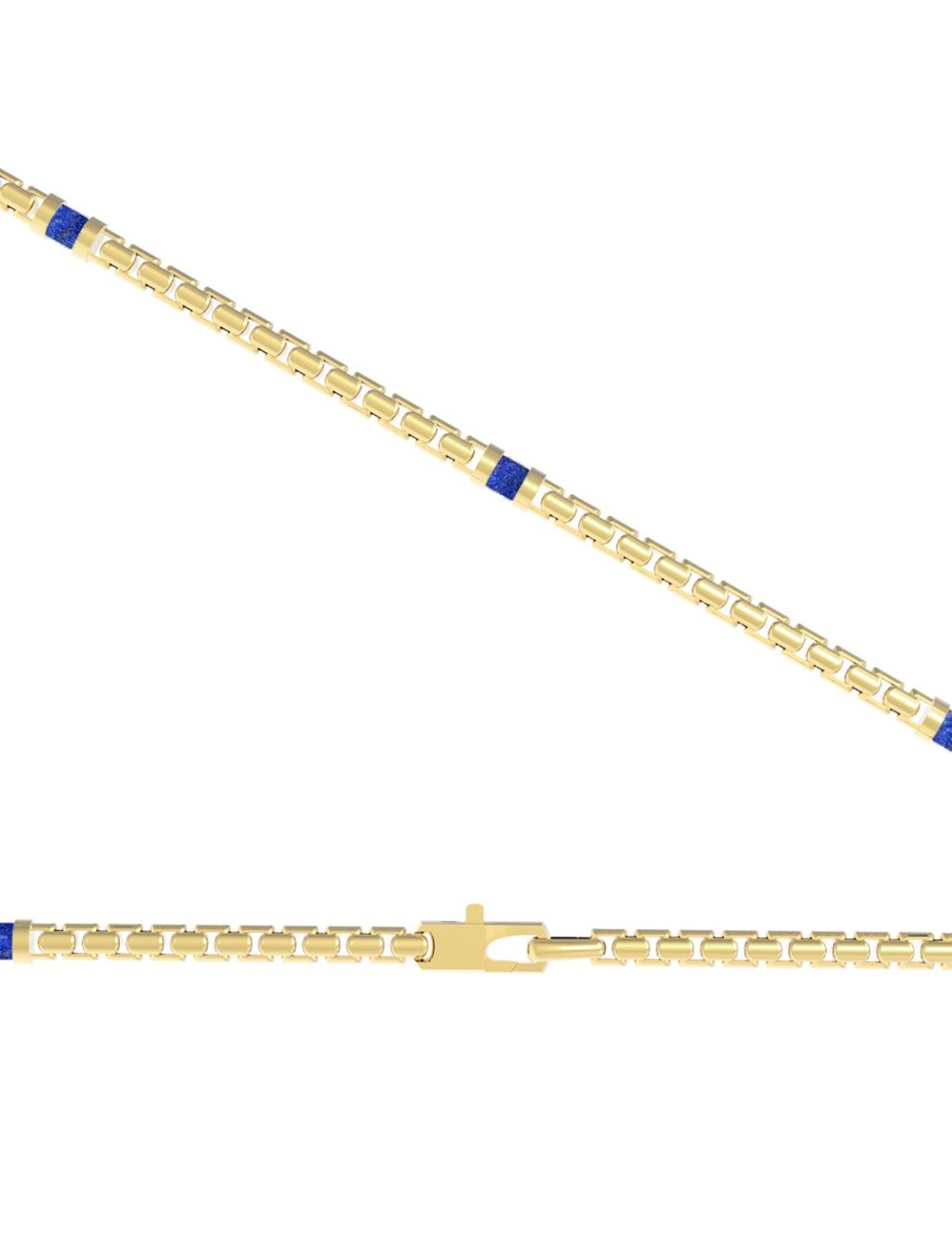 Цепь из лимонного золота c лазуритом