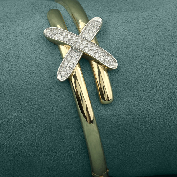 Браслет из лимонного золота 585 пробы c бриллиантами