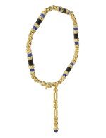 Браслет из лимонного золота c ониксом и лазуритом