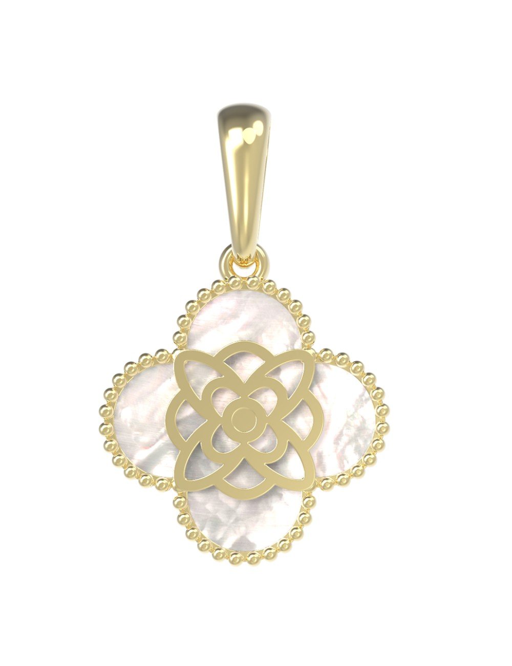 Подвеска из лимонного золота c бриллиантами и перламутром