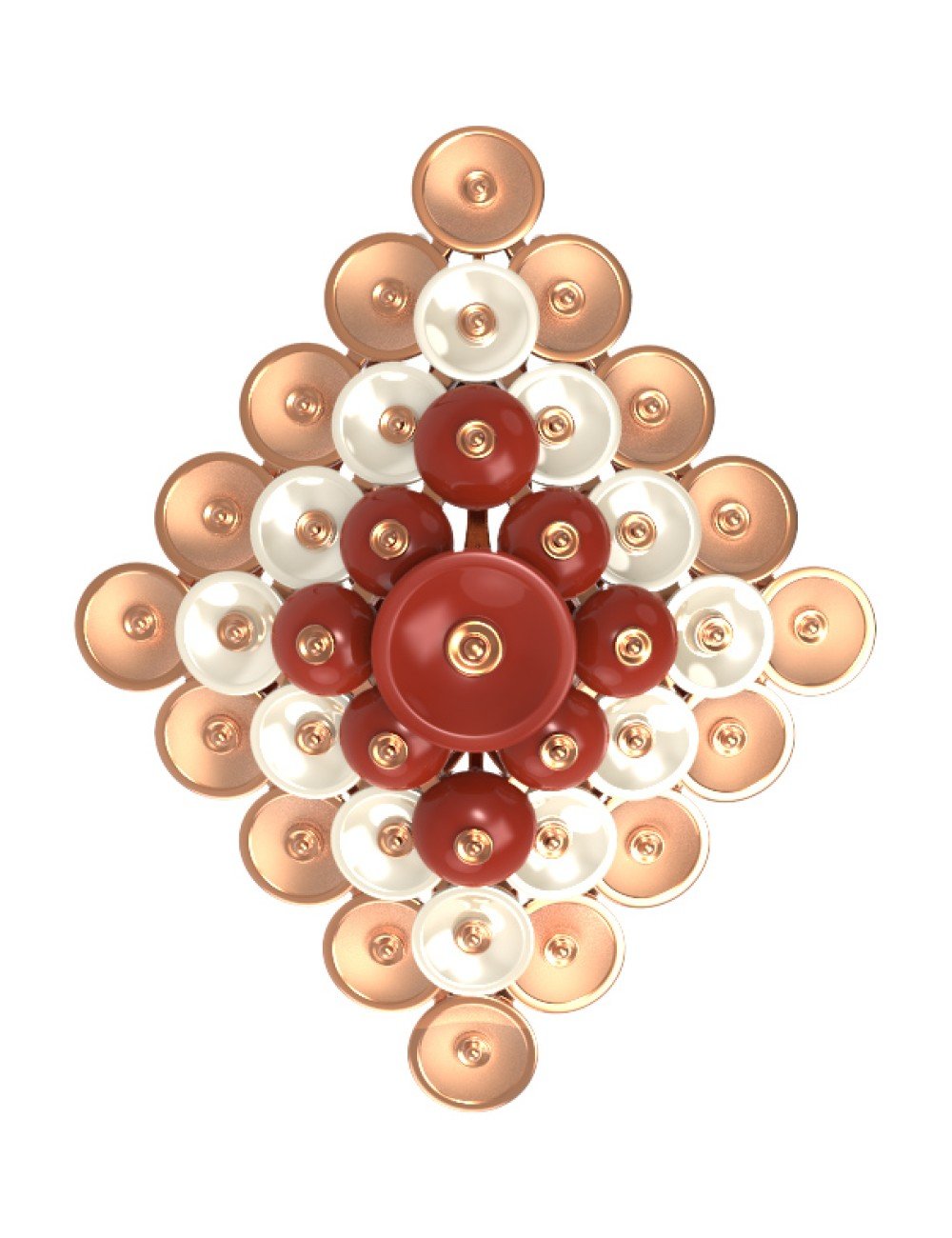 Подвеска из золота c агатом и перламутром