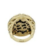 Кольцо из лимонного золота c эмалью и ониксом