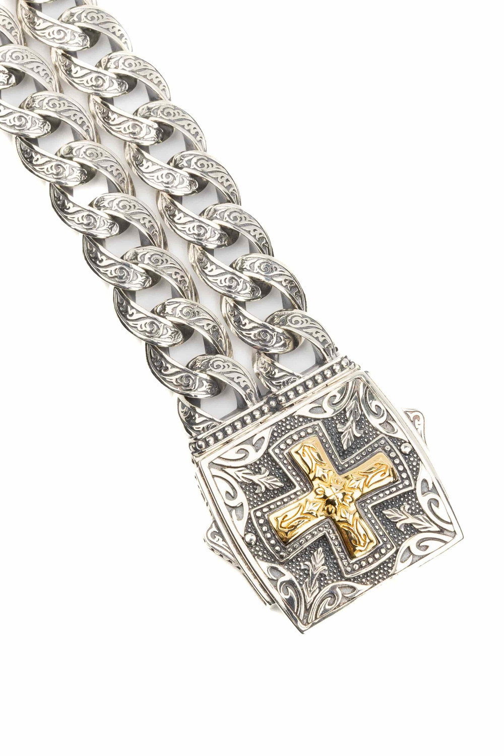 Браслет из серебра 925 пробы и золота 750 пробы c рубином