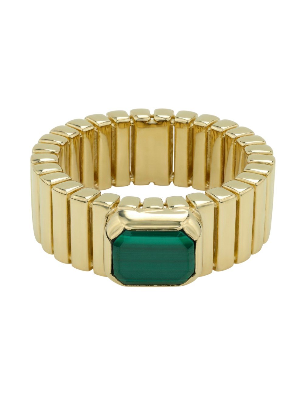 Кольцо из лимонного золота c малахитом