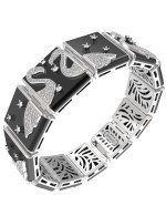 Браслет из белого золота c бриллиантами и ониксом