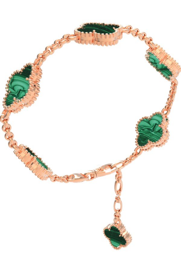 Браслет из золота c малахитом