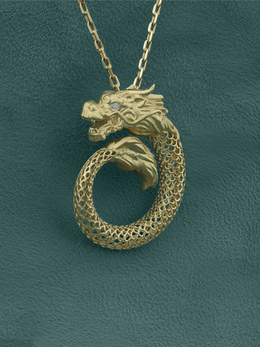 Подвеска из лимонного золота 585 пробы c бриллиантами