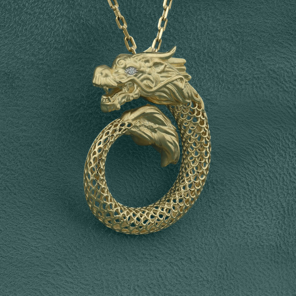 Подвеска из лимонного золота 585 пробы c бриллиантами