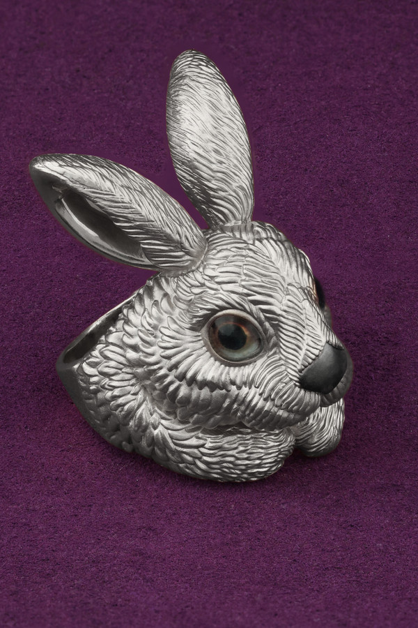 Кольцо из белого золота 585 пробы c эмалью