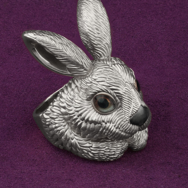 Кольцо из белого золота 585 пробы c эмалью