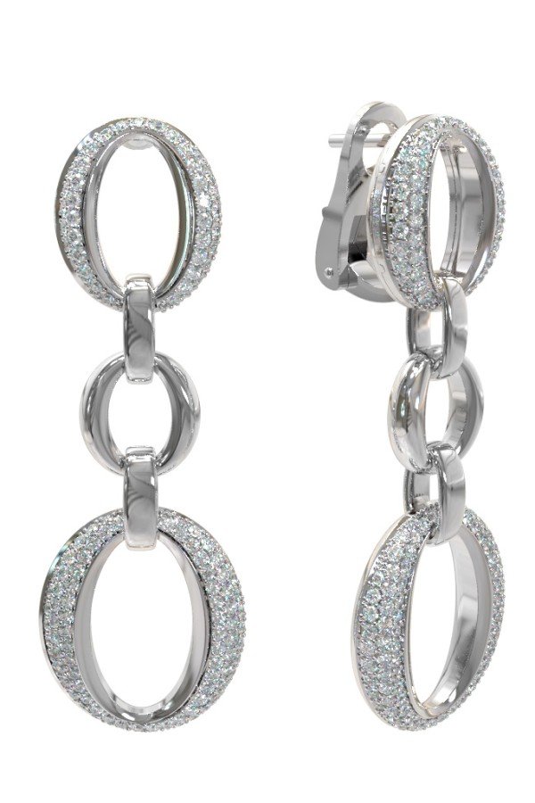 Серьги из белого золота c бриллиантами