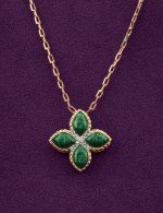 Колье из золота c бриллиантами и малахитом